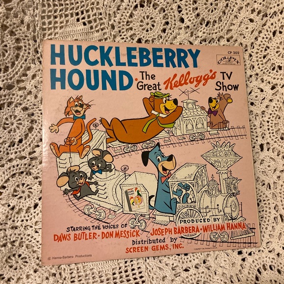 Other - Vintage Huckleberry Hound - Kellogg’s TV Show - Vinyl LP gallery Wall Art Decor